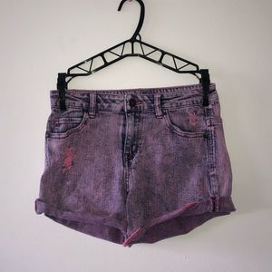 velvet colored distressed shorts